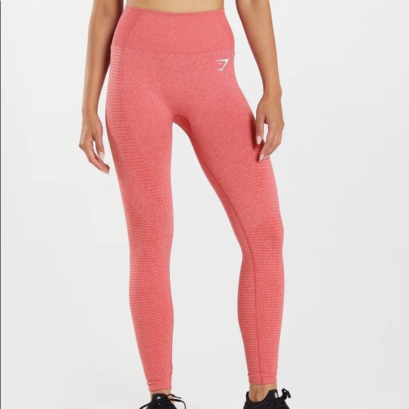 GYMSHARK Vital Seamless leggings size S. Color:Chilli Red Marl. Worn once - Picture 1 of 5